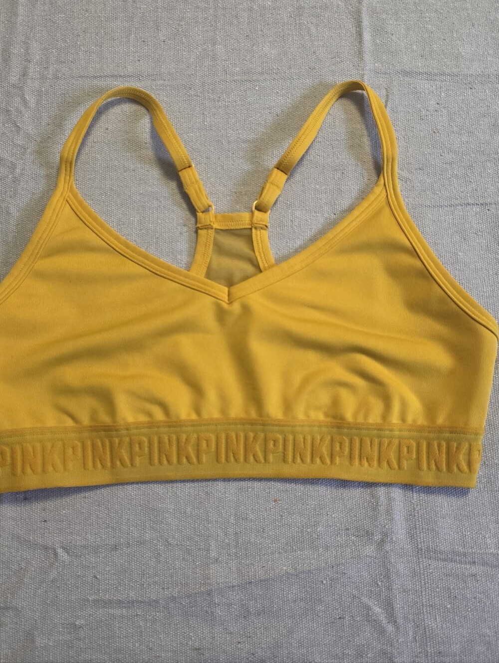 Victoria's Secret Pink Ultimately Lightly Lined Sports Bra Yellow Women's Size M